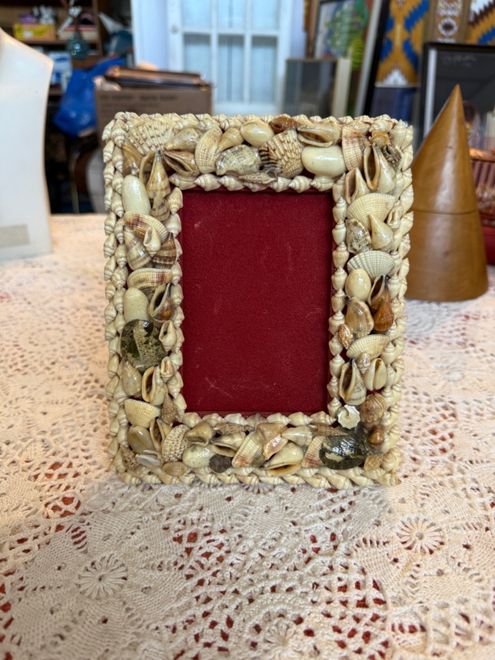 Mid Century Shell Encrusted Picture Frame